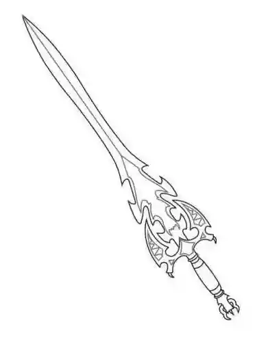 用铅笔画的古代武器插图